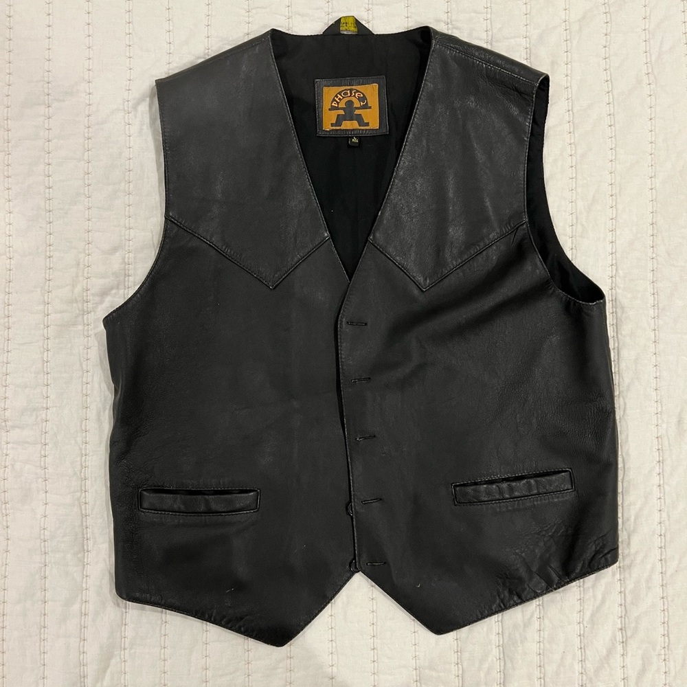 Black Leather Vest